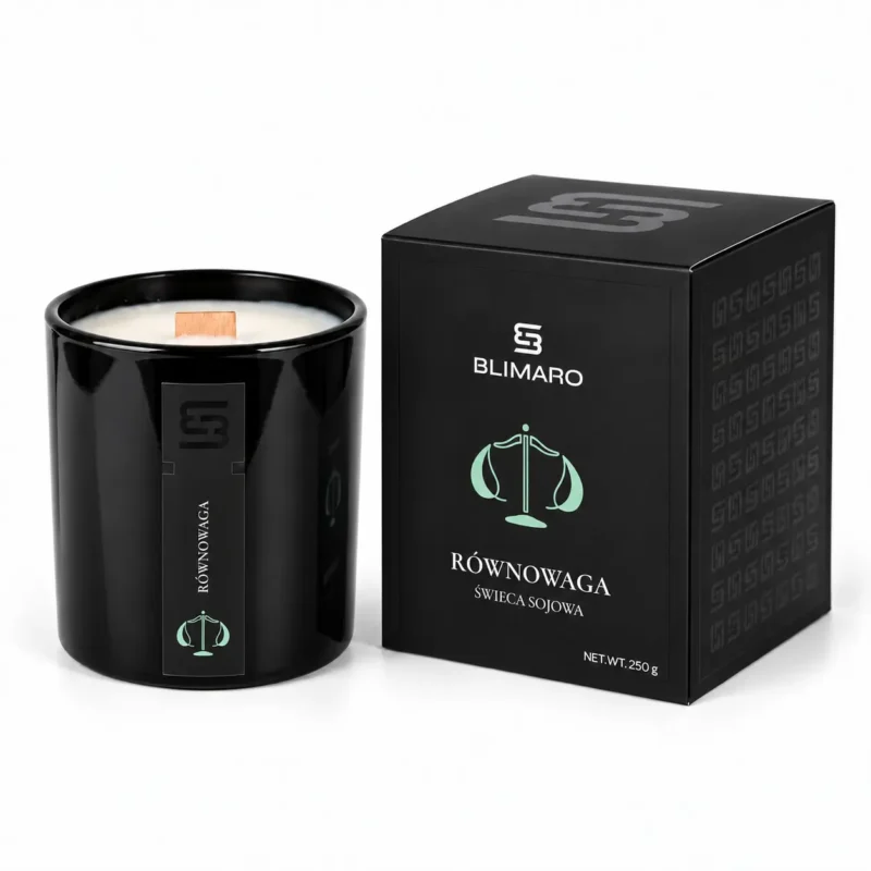 Świeca równowaga z pudełkiem